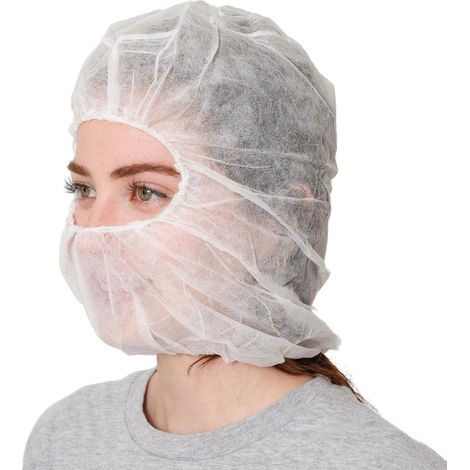 Charlotte de protection jetable lot de 30 blanches en polypropylène taille universelle anti poussière pour atelier alimentation salle blanche et usage quotidien (1/5)