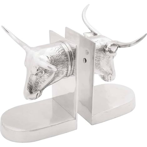 Buchstützen 2 pcs Silber 21,5 x 15,5 x 20 cm Aluminium