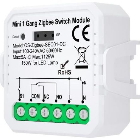 WiFi Zigbee potentialfreies Kontaktmodul, Tuya Smart-Schalter, kompatibel mit Alexa/Google Home, für Elektroinstallationen und Leitungsschutzschalter (1/5)