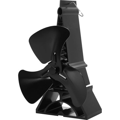 Ventilateur Poele à Bois, Ventilateur Cheminee Alimenté à la Chaleur, Ventilateur à Poêle avec Thermomètre, Silencieux Ventilateur Poele à Granulés Aussi pour Cheminée/Poele à Bois/Gaz/Bûche, Noir (1/5)