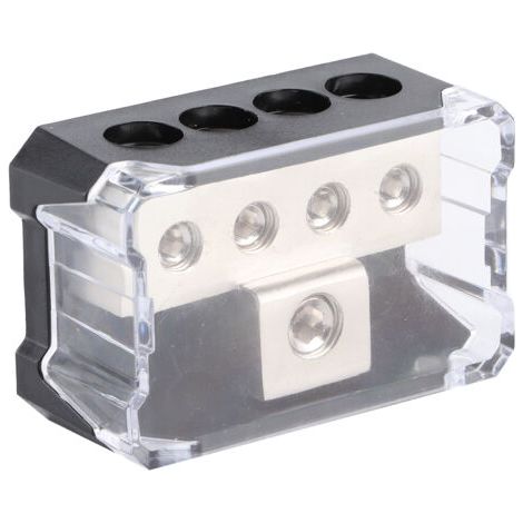 Bloc de distribution d'énergie 1 voie en 4 voies, bote de connexion de répartiteur d'ampli stéréo Audio de voiture (1/4)