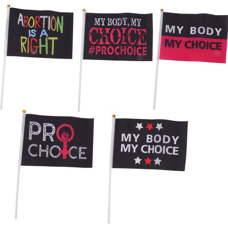 Set mit 10 feministischen Flaggen für Frauenrechte, Gartenbanner zum Thema Recht auf Abtreibung, Typ A, zur Außendekoration Ihres Gartens. (1/5)
