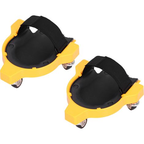 1 paire de genouillères à roulettes multifonctions, doublure douce, coussin de genoux coulissant jaune avec roulettes universelles (1/5)