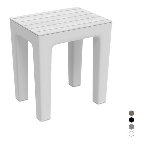 Sgabello Woody in PP effetto legno Nero 38 x 29 x 41,5 cm sedia sgabelli da bagno Nero (1/2)