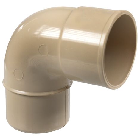 Coude PVC 87°30 mâle femelle pour tube de descente Ø50 - sable - First Plast