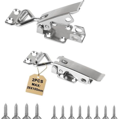 2Pcs Loquet à Bascule Pince Acier Inox Max.28x105mm, Sauterelle de Serrage Réglables 36mm, Fermeture a Levier Capacité de Rétention 3KN Fermoir a Levier Sauterelles de Menuisier pour Armoire (1/5)