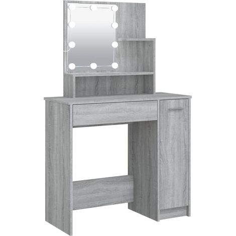Tocador con LED gris sonoma 86,5x35x136 cm vidaXL (1/4)