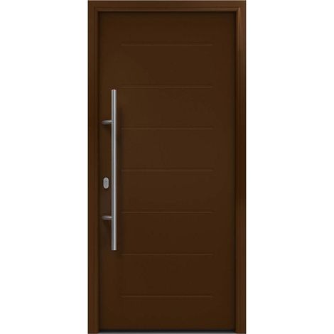 Hörmann Ecostar Haustür "ISOPRO IP 015", terrabraun (RAL 8028), 110 x 210 cm (B x H), DIN Links