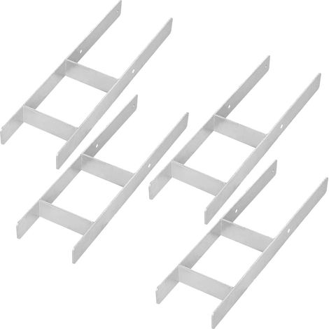 KOTARBAU® Kotarbau® Support de Poteau À Sceller - Support Poteau Bois en H 160x600 mm Lot de 4 - Pied de Poteau - Ancre Poteau Bois - Ancrage Poteau - Platine Poteau Bois - Acier Galvanisé - Argent (1/5)
