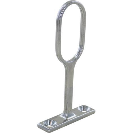 Piton sur platine pour tube de penderie ovale 30 x 15 mm chromé - BILCOCQ