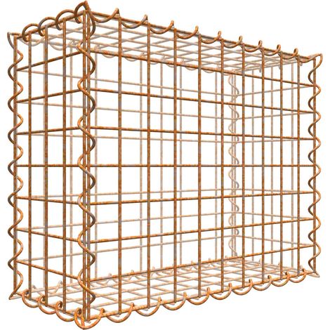 Gabiondeco - Gabion aspect rouille 50 cm x 40 cm x 20 cm (L x H x P). taille des mailles 5 x 5 cm. formation de rouille naturelle en cours - Made in Germany (1/3)