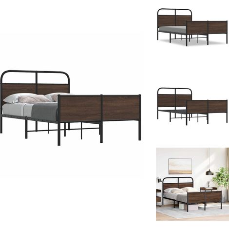 Cadre de lit sans matelas 120x190 cm chêne marron - Cadre De Lit - Cadres De Lit - Meuble De Chambre À Coucher - Lit (1/5)