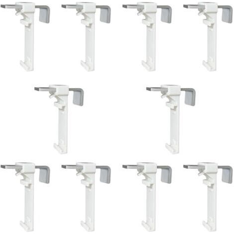 Lot de 10 supports de serrage pour store enrouleur double, store double sans perçage, à clipser et à coller, comme accessoire de rechange pour la fixation sur une fenêtre en PVC fixe-Chrom (1/5)