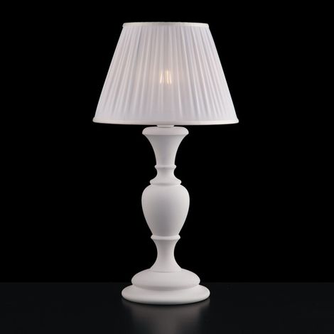 Lámpara grande en madera y pulpa de madera raída blanca 57 cm