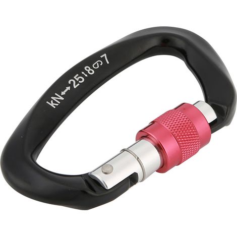 XINDA Connecteur de Sécurité en D pour Escalade, Accessoire de Protection (Noir) (1/5)