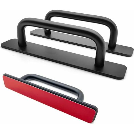 Poignées de meubles autocollantes 147 mm en aluminium, poignées de porte autocollantes pour placards de cuisine et fenêtres, noir (1/5)