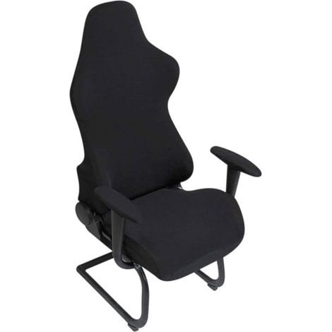 Housse de chaise gaming extensible – Protection anti-poussière et anti-rayures – Lavable et amovible – Pour fauteuils de bureau (Noir)