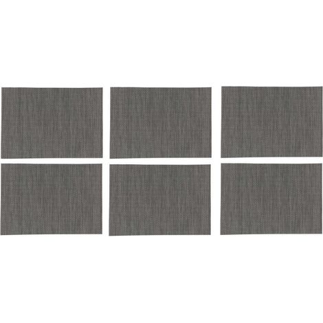 Lot de 6 sets de table - 50,5 x 35,5 cm - Noir - Livraison gratuite (1/3)