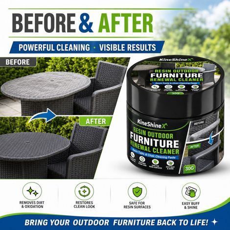 KineShineX Outdoor Rattan Table and Chair Renovation Paste 30G is suitable for removing resin rattan chairs, coffee tables, dining table armrests. (1/4)