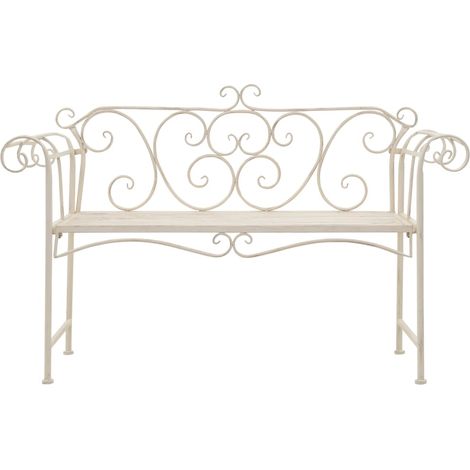Maison Exclusive - Panchina da Giardino 132 cm in Metallo Bianco Anticato