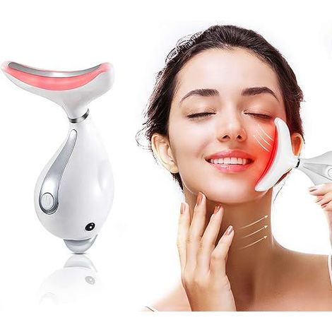 Appareil anti-rides visage, masseur cou et yeux 3 modes vibrations haute fréquence, soin liftant rajeunissant fermeté, rechargeable USB (1/5)