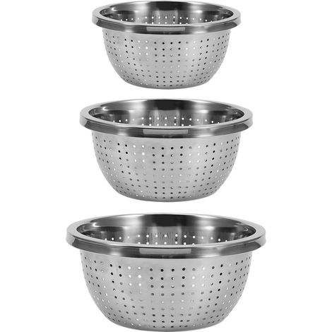 Passoire à riz en inox, lot de 3 pièces, filtre pour lavage et égouttage, ustensile de cuisine (1/5)