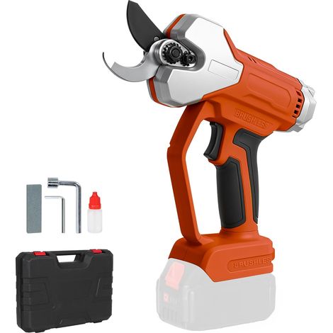 Sécateur Électrique Sans Fil pour 18 V, max 35 mm Moteur sans balais Sécateur à branches avec compteur de coupe LCD, interrupteur de sécurité pour jardiniers, producteurs de fruits (1/5)