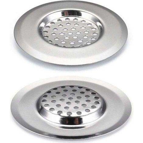 Grilles évier inox anti-obstruction 2pcs (1/4)