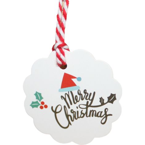 Étiquettes Cadeau Noël - Carton Épais Avec Corde Coton - Décoration Sapin Et Emballage - Lot De 100 Pièces (1/5)