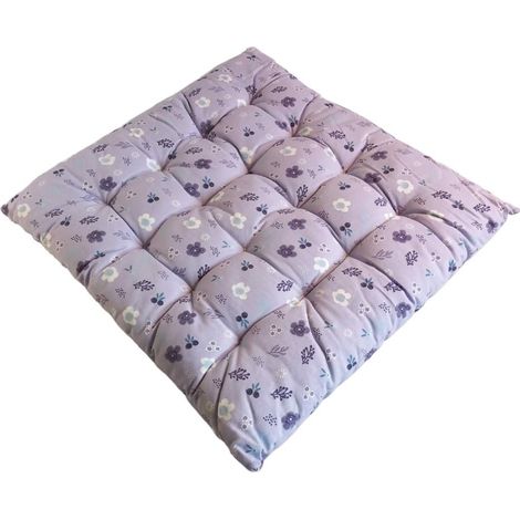 Cojín para silla de 40x40 cm, algodón morado (1/3)