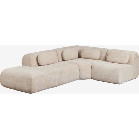 Divano modulare angolare a 3 pezzi con chaise longue sinistra in ciniglia confezionato sottovuoto Merida SKLUM            