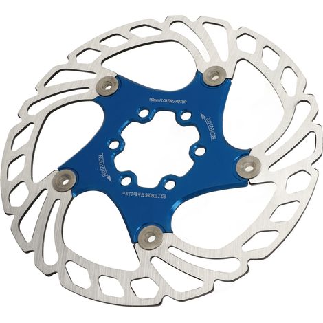 Disque de frein flottant pour VTT, 6 boulons, dissipation de chaleur, bleu, 160 mm / 6,3 pouces (1/5)