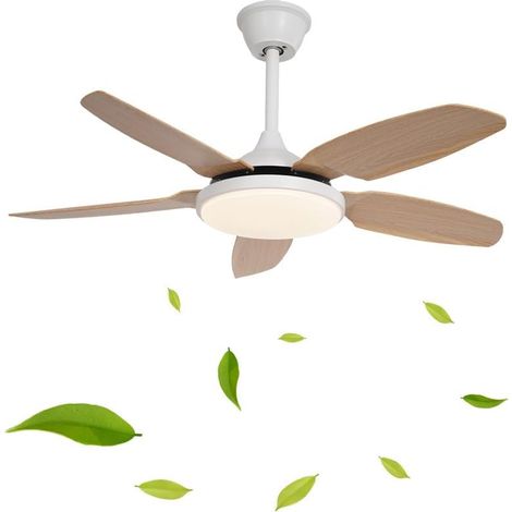 Ventilateur de plafond de 110 cm avec lumière et télécommande, Plafonnier LED à intensité variable avec 3 pales, 6 vitesses, minuterie (1/5)
