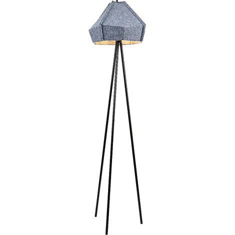 Lampadaire trépied noir abat-jour feutre E27 Rabalux (1/5)