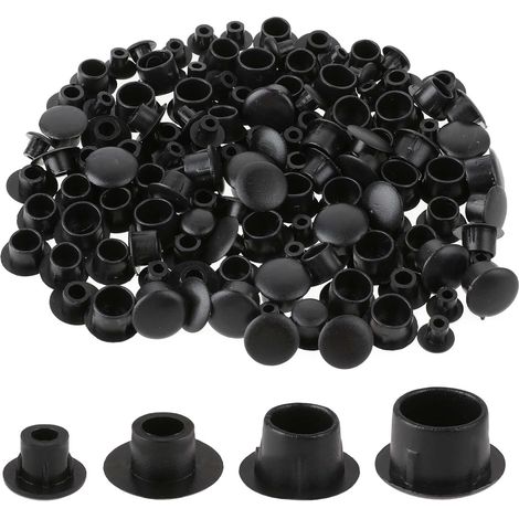 Lot de 120 capuchons à vis, 4 tailles de bouchons en plastique pour trous de vis, capuchons décoratifs pour ongles et cloison d'armoire (1/5)