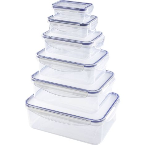 GourmetMaxx Récipient de conservation jeu de 6 PP, silicone transparent, bleu 14943 W999713 (1/5)