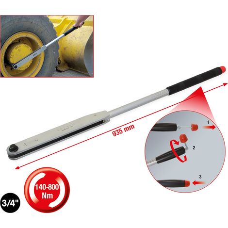 KS TOOLS 3/4' Clés dynamometriques à déclenchement court avec carré traversant, 140-800 Nm ( 516.3545 ) (1/5)