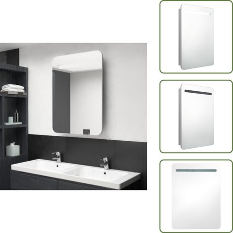 LED-Bad-Spiegelschrank Betongrau 60x11x80 cm - LED-Spiegelschrank - Badezimmerspiegel - Betonlook - Wandmontage - Spiegelschrank Mit Beleuchtung (1/5)