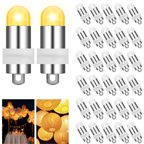 30Pcs Mini LED Ballons Lampes Lumineuses, Étanches et Fonctionnant sur Piles, pour Lanternes en Papier, Ballons, Décorations de Noël(Blanc Chaud) (1/5)