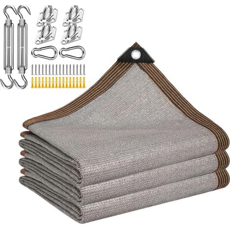 Rete ombreggiante con fascette e accessori, tenda da sole in rete da giardino, adatta per carport, serre, piante, pollai (2x5 m)