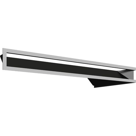 Eck-Lüftungsgitter LUFT links 80x40x9 Edelstahl Slim (1/5)