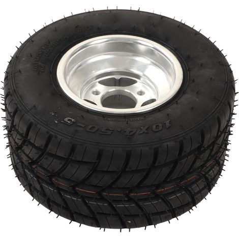 Pneu 10x4.50-5 avec moyeu antidérapant et anti-crevaison universel pour quad, buggy, kart et véhicule agricole (1/5)