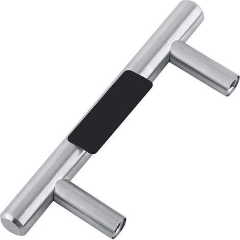 Moderner, eleganter, silberfarbener 100 mm Edelstahl-T-Stangen-Türgriff für Schränke, Möbelbeschläge, Küchenschrankknöpfe. (1/5)