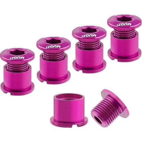 MUQZI Kit de 5 vis de plateau 8,5 mm pour double plateau, pour vélos de route et VTT, violet (1/5)