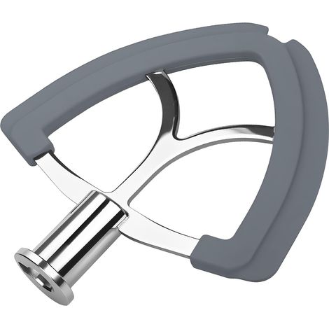 Fouet Plat à Bords Flexibles pour Robot 4,5-5L Tête Inclinable Acier Inox et Silicone Mélange Homogène Pâtisserie Maison (1/5)