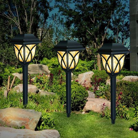 6 Pièces Lampe Solaire Exterieur Jardin - Vintage Lumiere Solaire Exterieur avec Lumière Blanche Chaude - IP44 Étanche Lampe Solaire Exterieur pour Pelouse, Terrasse, Cour, Cadeaux (1/5)