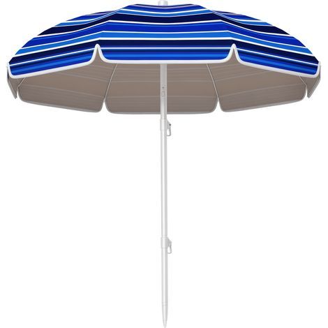 Parasol de plage Ø 1.8 m grand parasol inclinable pliable protection solaire UPF50+ légère sac de transport multicolore (1/5)