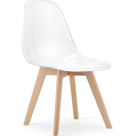 Chaise - Leobert - Kito - Transparent/Pieds Naturels - 46 X 54,5 X 80 Cm (1/5)