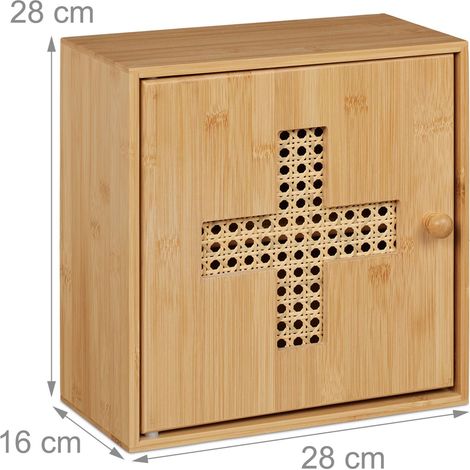 Armoire à pharmacie décorative pratique salle de bain 2 compartiments en bois blanc (1/5)