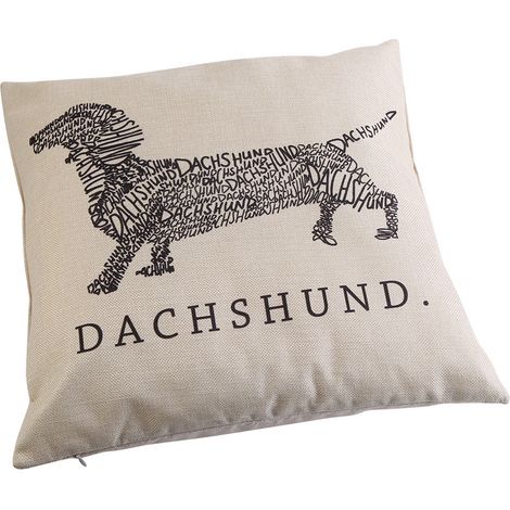 Housse De Coussin Chien Teckel - Lin Doux Imprimé Cartoon - Décoration Canapé Chambre - 45x45cm (1/2)
